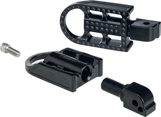 BILTWELL Mushman Footpegs - Standard - Black Electroplated 7002-201-04