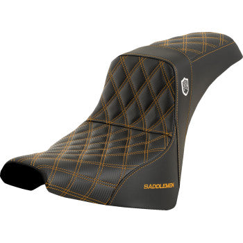 SADDLEMEN Pro Series SDC Performance Seat - without Backrest - Gold Stitch - FXBB/FXST '18-'23 SC81830GOL