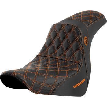 SADDLEMEN Pro Series SDC Performance Seat - without Backrest - Orange Stitch - FL/FX '18-'20 SC81829ORA