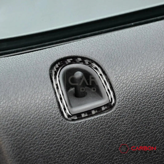 Real Carbon Fiber Door Lock Trim Overlay | Mustang 2005-2009