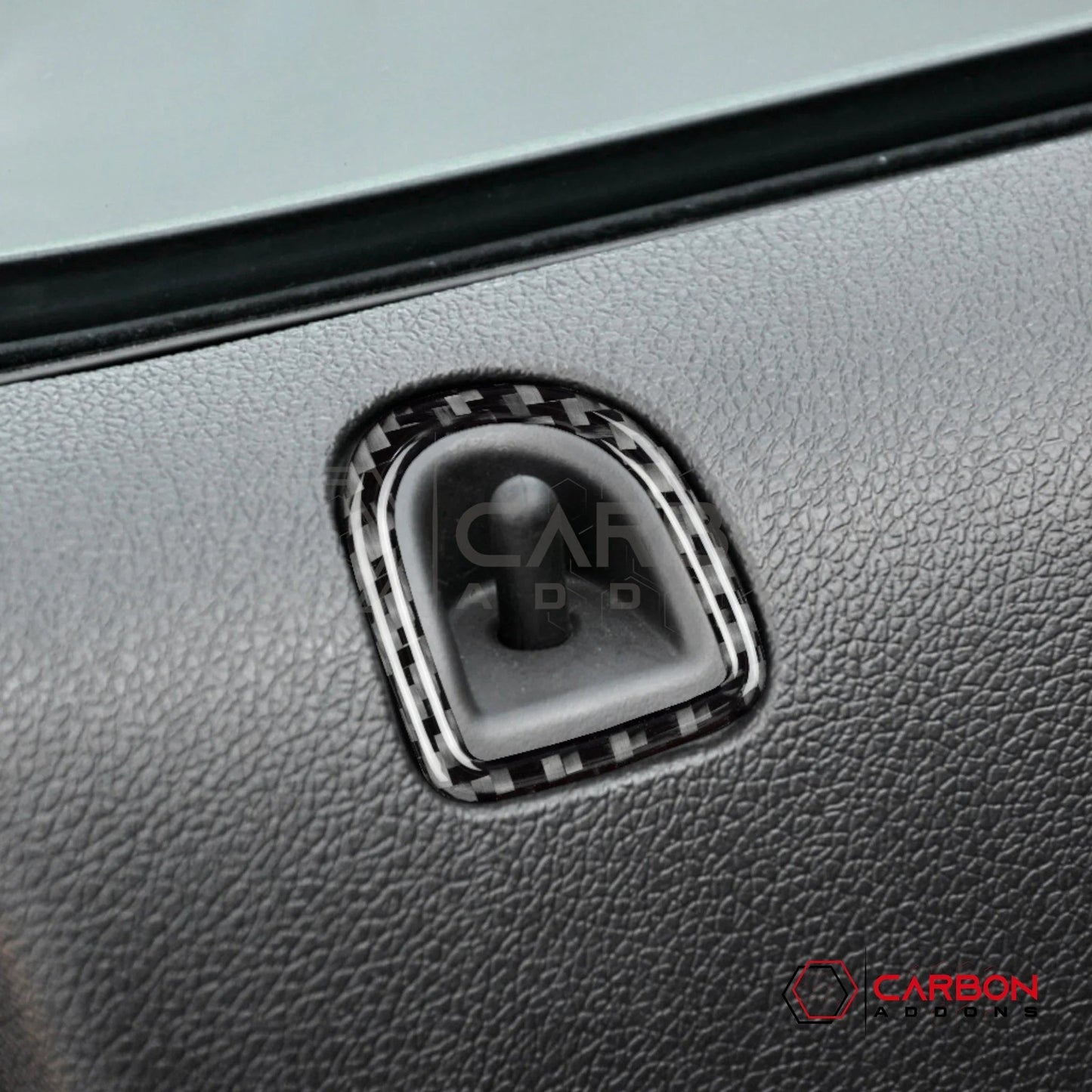 Real Carbon Fiber Door Lock Trim Overlay | Mustang 2005-2009