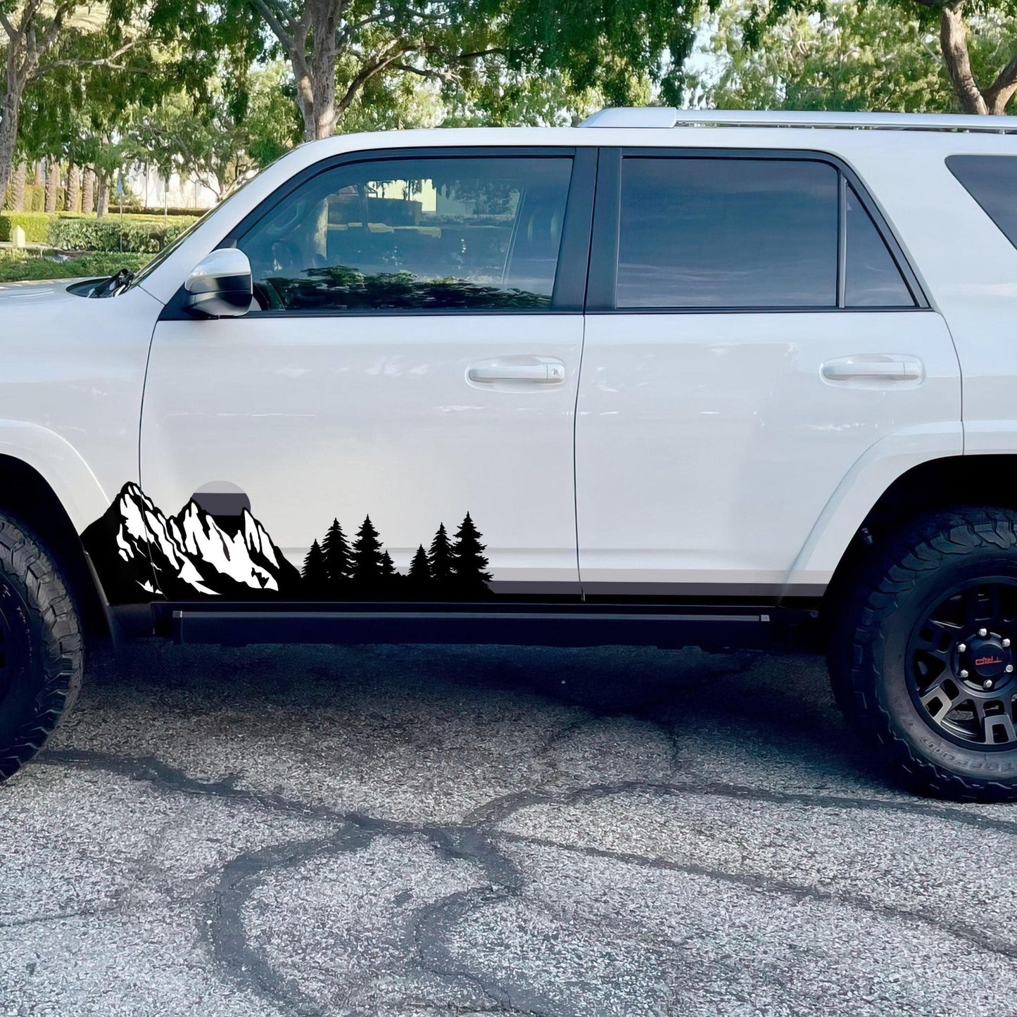 Mountain Forest Sunset Truck/Car Decal. Yellow, Orange, Red Color Scheme. #6811