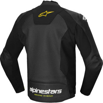 ALPINESTARS Faster v3 Airflow Leather Jacket - Black/White/Yellow Fluo - US 42 / EU 52 3103625-125-52
