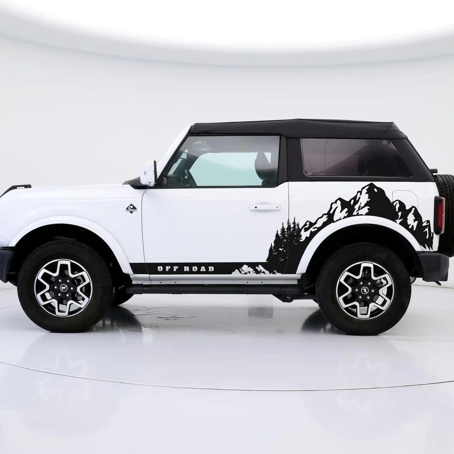 Ford Bronco Off Road Graphic Decal Sticker. Mountain Forest Overland Design. #6998