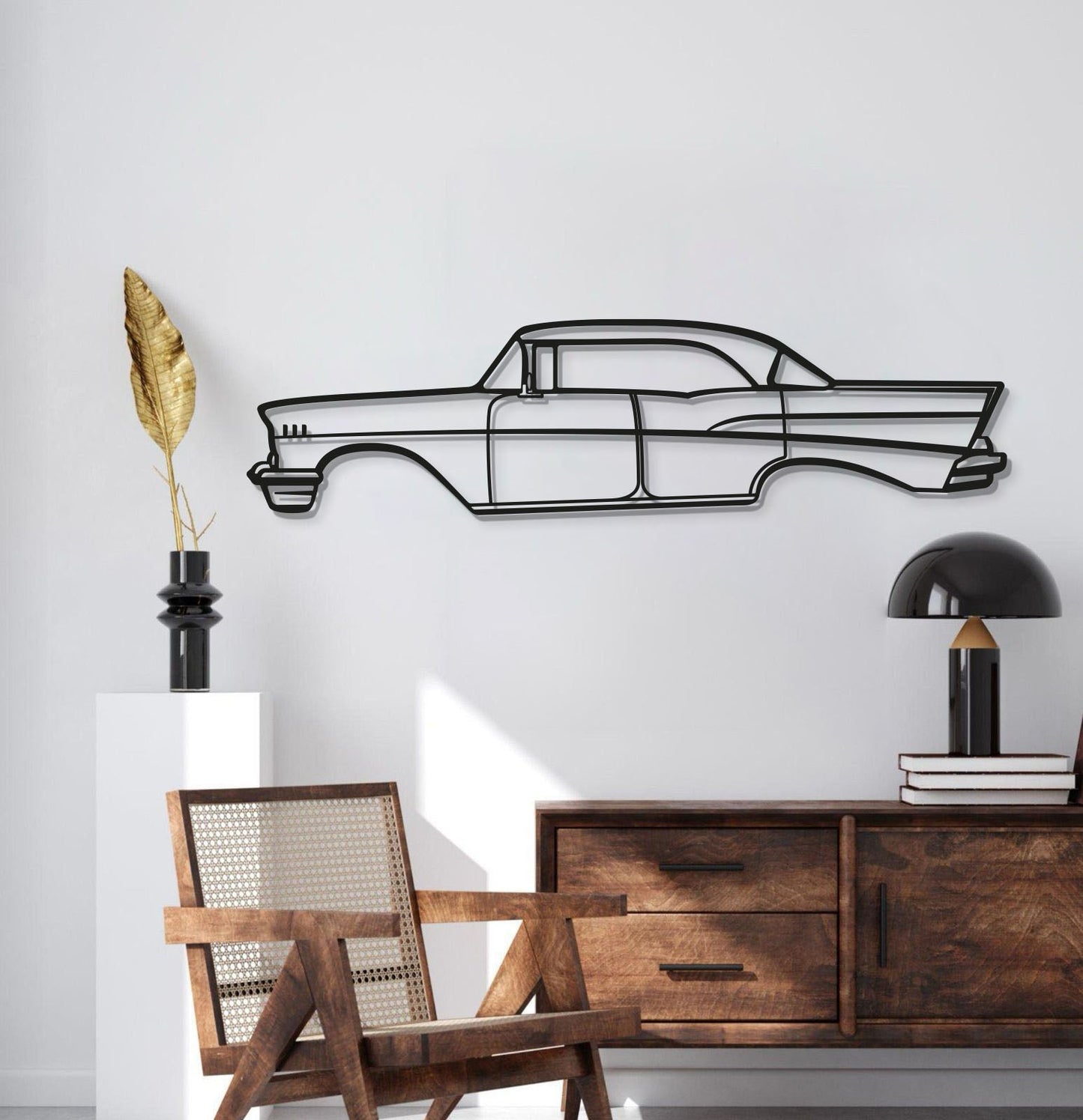 1957 Bel Air Sedan Metal Car Wall Art - MT0048