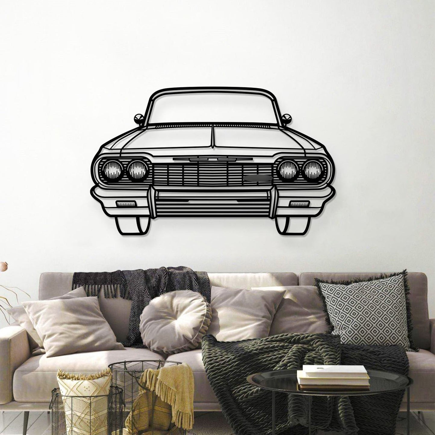 1964 Impala SS Front View Metal Car Wall Art - MT1331