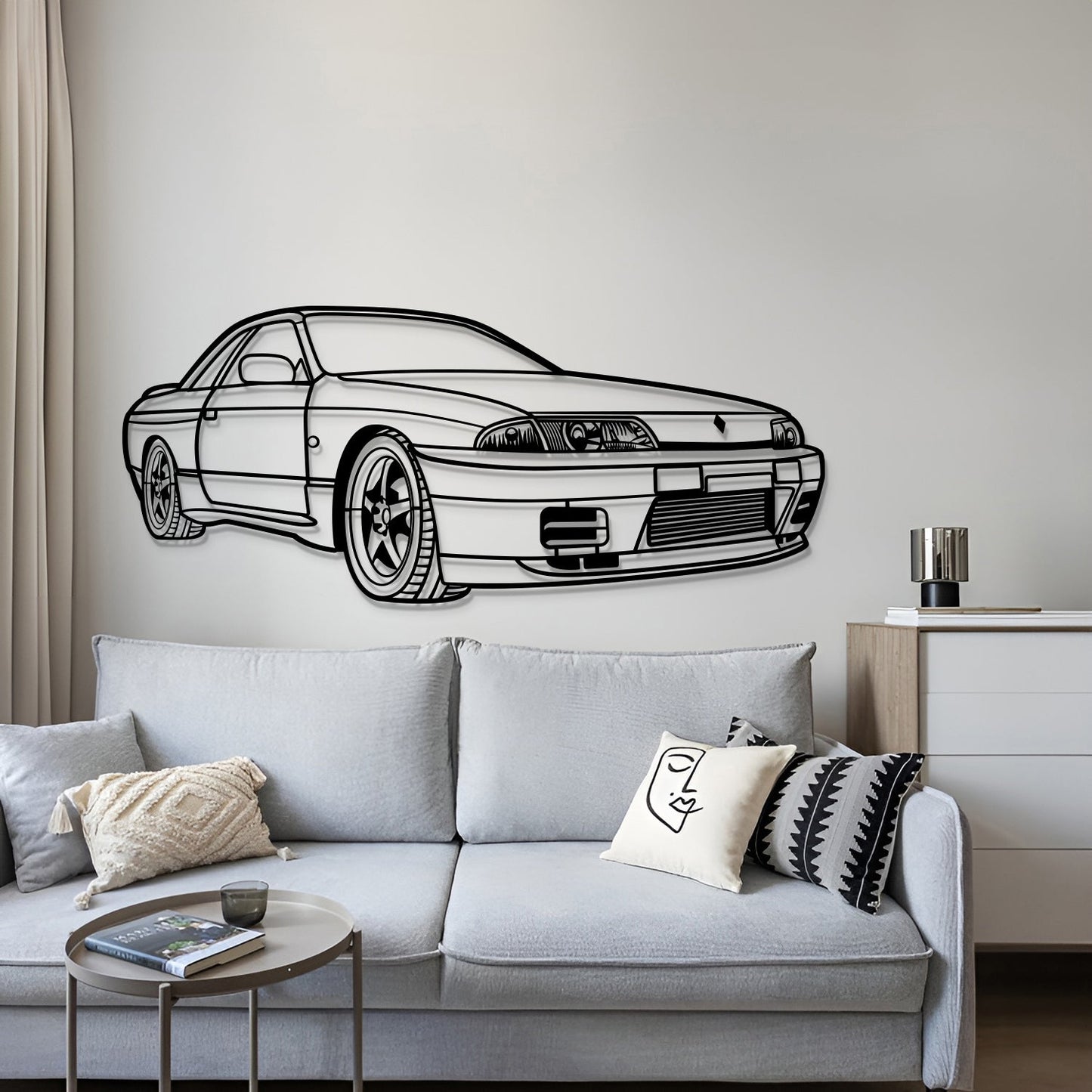 1993 Skyline GTS-T R32 Perspective Metal Car Wall Art - MT1306
