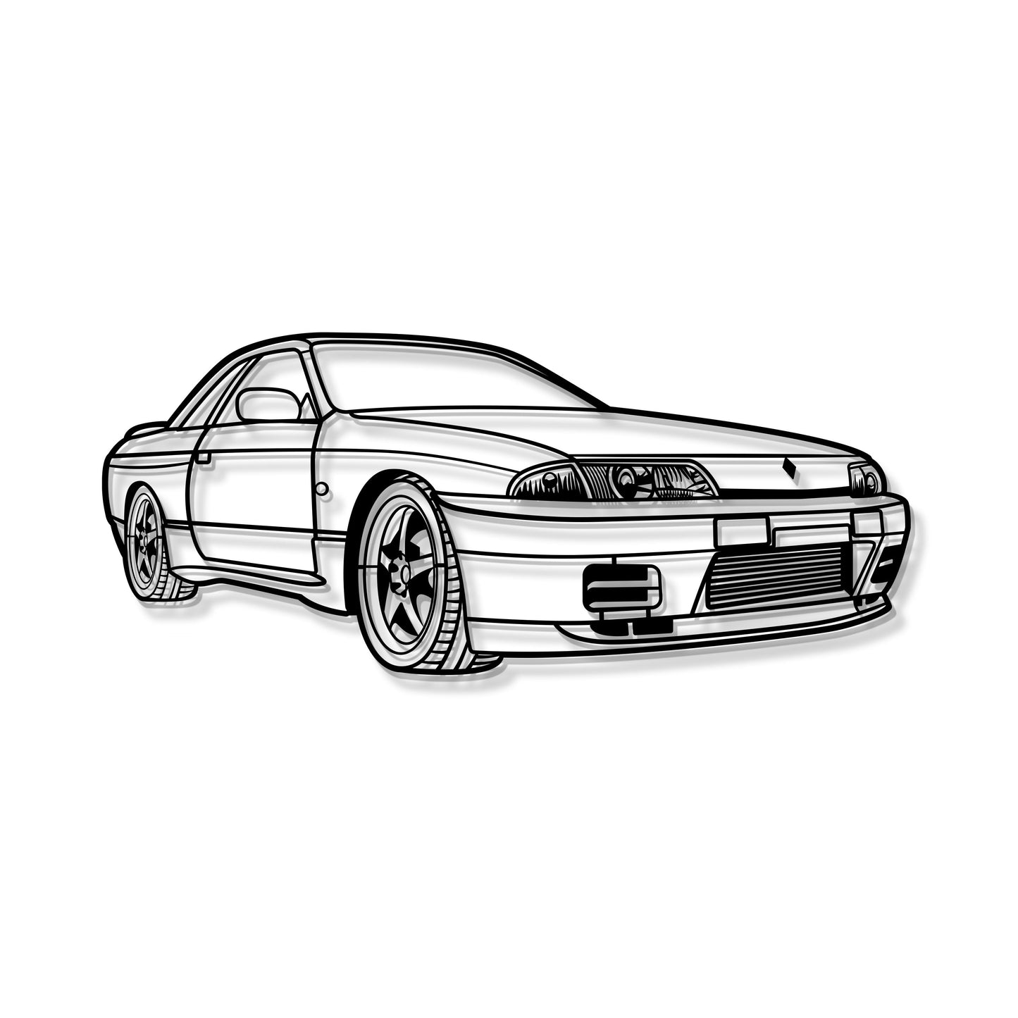 1993 Skyline GTS-T R32 Perspective Metal Car Wall Art - MT1306