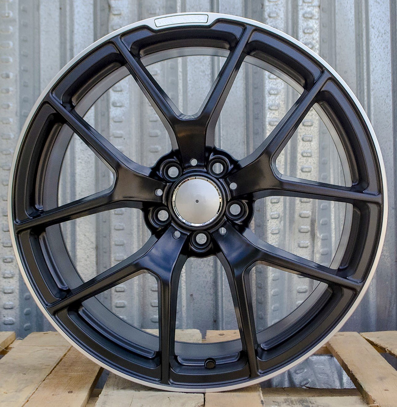 MB1 18x9.5 5x112 +45 66.6 Matte Black Machined Tip
