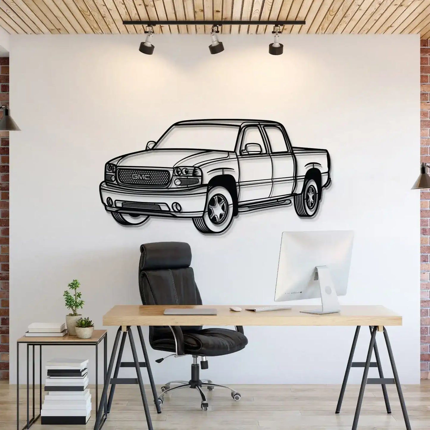 2005 Sierra Denali 1500 Crew Cab Perspective Metal Car Wall Art - MT1202