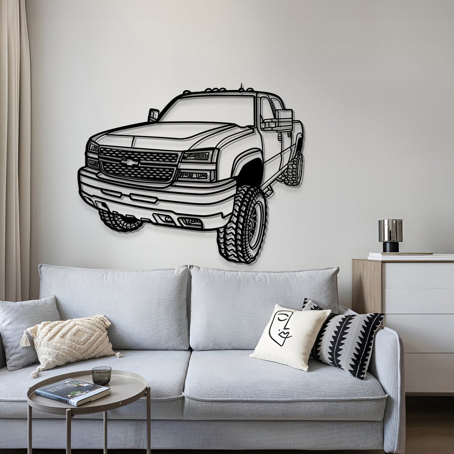 2007 Silverado Perspective Metal Car Wall Art - MT1151