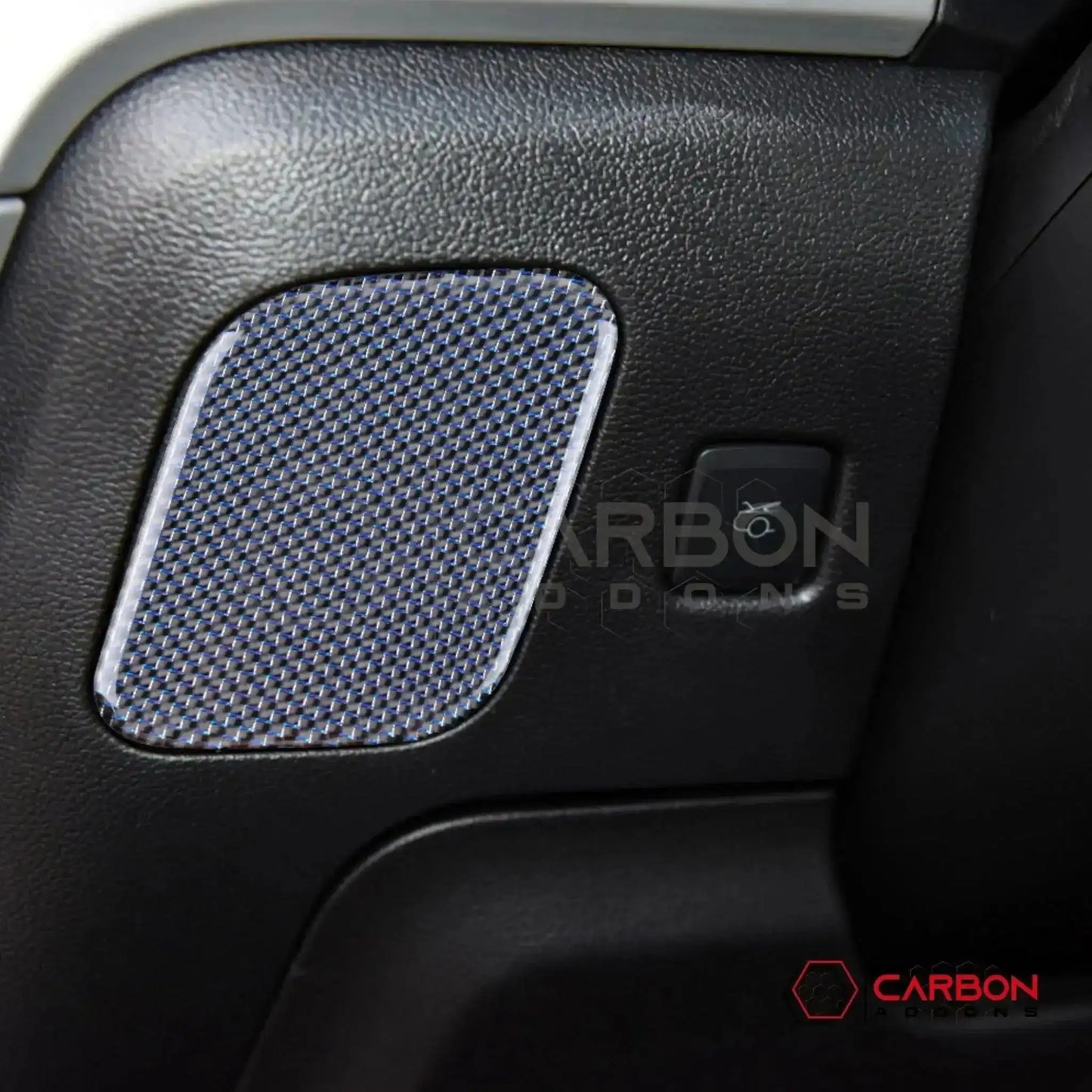Reflective Carbon Fiber Driver Side Dashboard Trim Overlay for 2015–2023 Ford Mustang