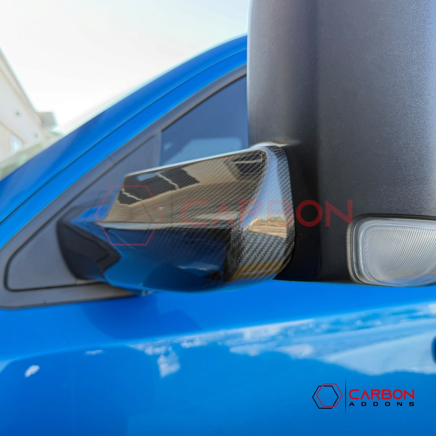 2019+ RAM 1500 / TRX / RHO Tow Mirror Base Real Carbon Fiber Covers