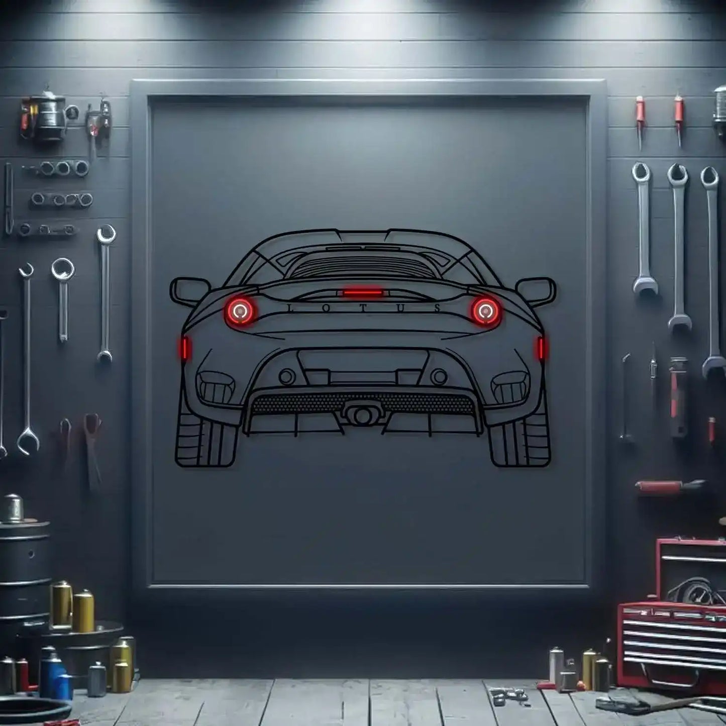 2020 Lotus Evora GT Back View Metal Neon Car Wall Art - MTN0181