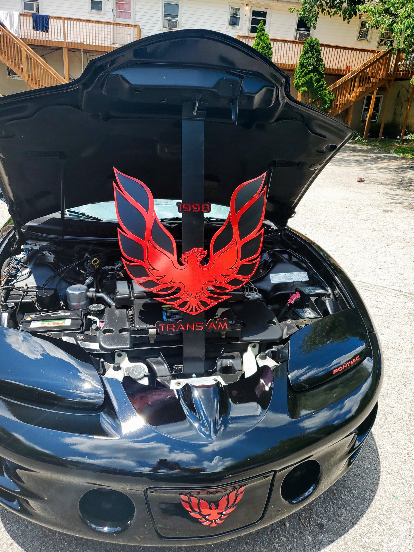 Custom 4th Gen Firebird Hood Prop - Handcrafted, 36" Tall, Personalized Logo Details - Martin Metalwork LLC