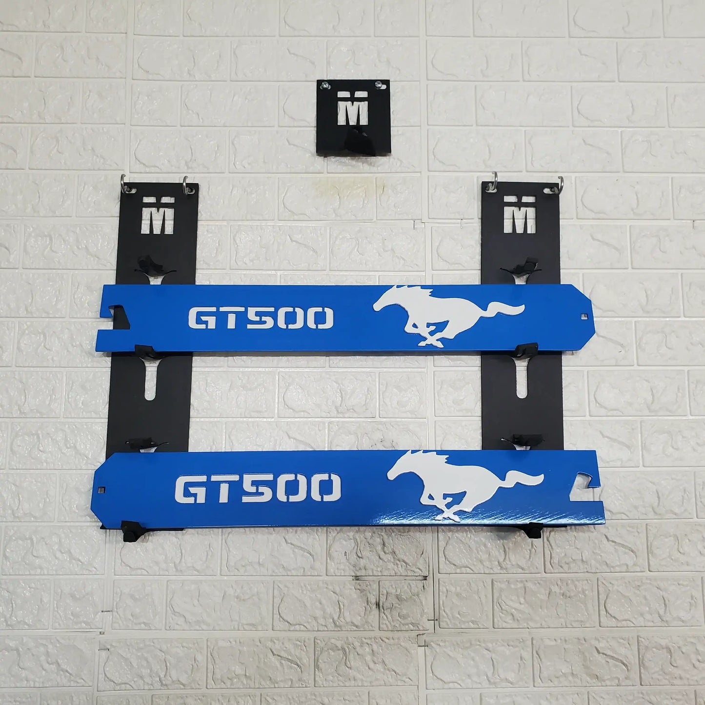 GT500 Mustang Door Props – Custom Plasma Cut Steel Car Show Display with Mustang Pony and GT500 Lettering – Pair for Car Shows