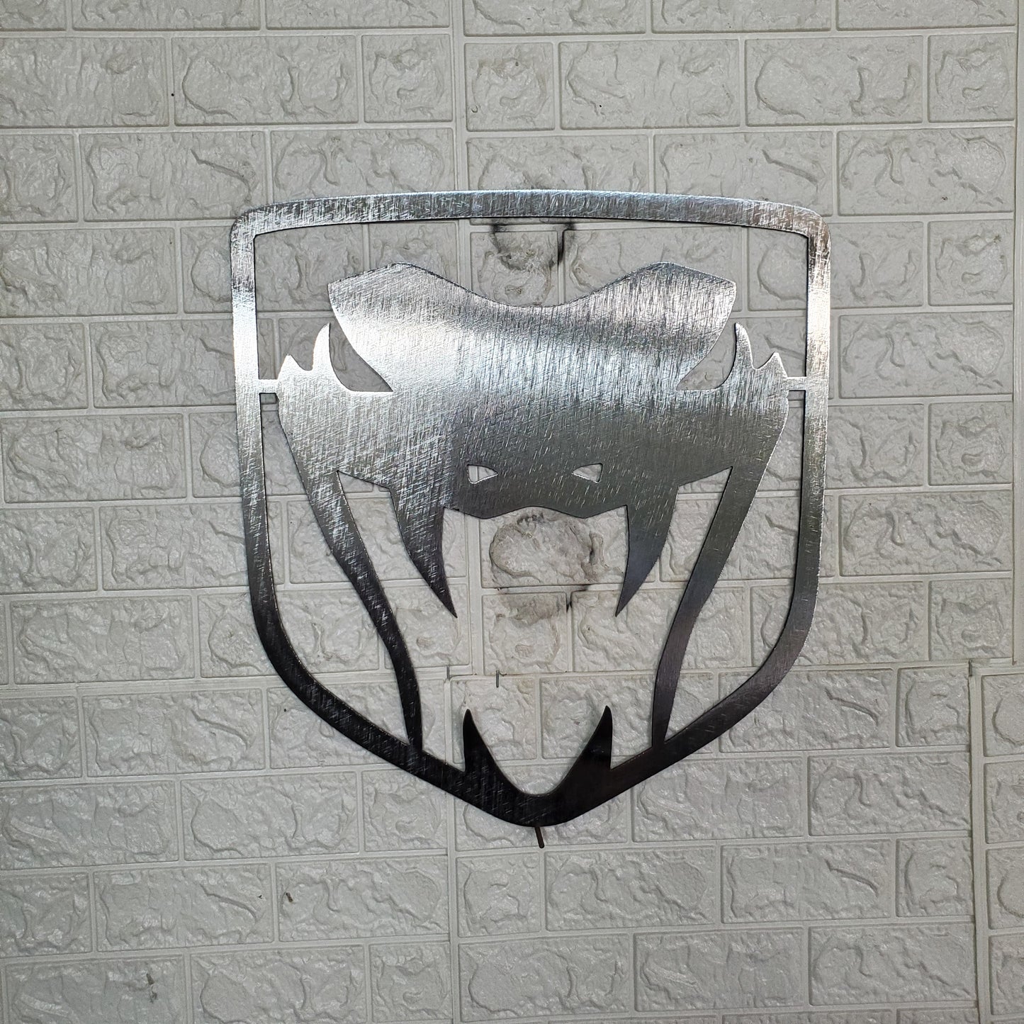 Dodge Viper Logo Steel Wall Art – 14"x14" Modern Mopar Garage Decor