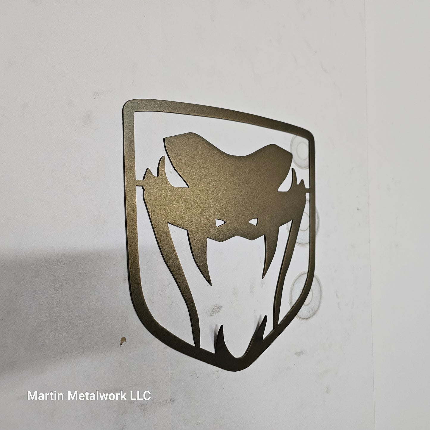 Dodge Viper Logo Steel Wall Art – 14"x14" Modern Mopar Garage Decor