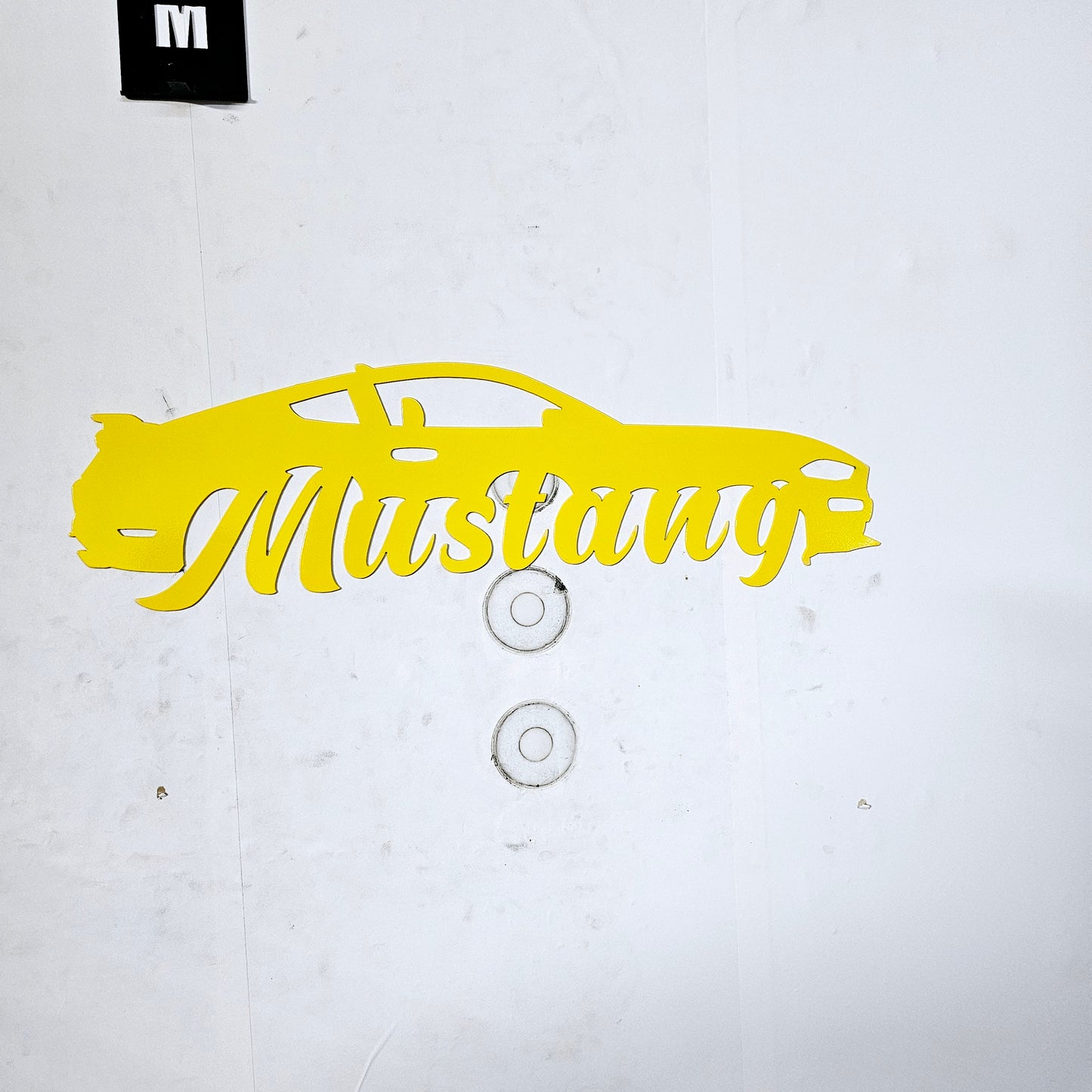 6th Gen Mustang Metal Wall Art – Plasma Cut Steel Decor for Garage, Mancave, or Office – Custom Color Car Gift 20"x6"