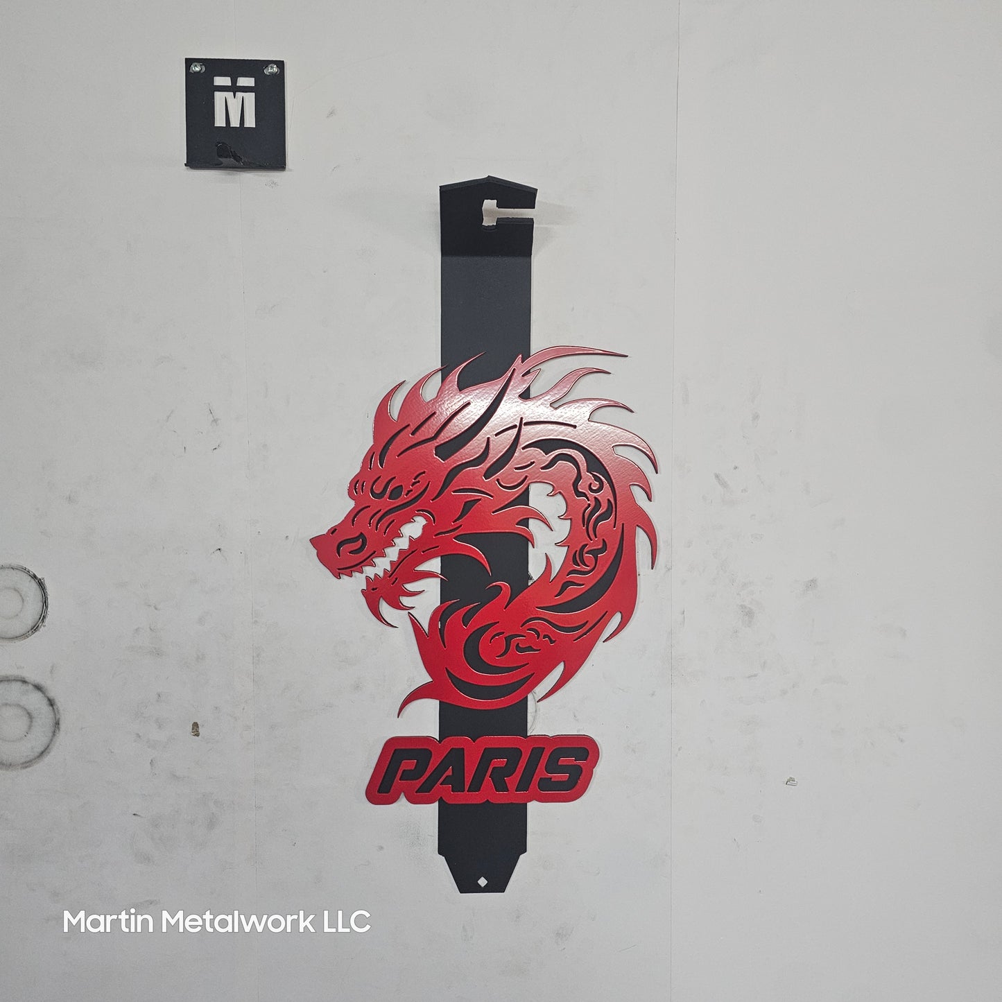 Custom Tribal Dragon Hood Prop – Steel Car Show Engine Bay Display Stand – 24" or 30" Handmade, Powder Coated