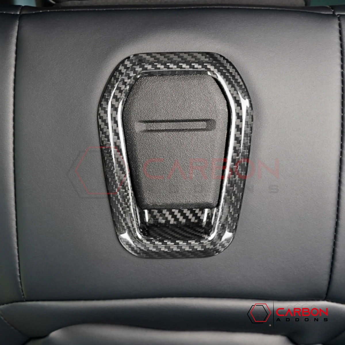 Real Carbon Fiber Seat Release Handle Trim Covers for 2024+ Ford Mustang