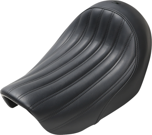 SADDLEMEN Knuckle Solo Seat - Ribbed - Black - Dyna 806-04-0023