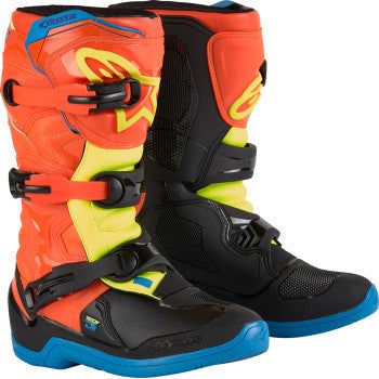 ALPINESTARS Youth Tech3S Boots - Orange/Blue/Yellow/Black - US 8 2014024-4755-8