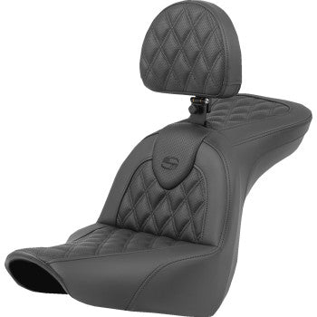 SADDLEMEN Roadsofa™ Seat - Lattice Stitch - with Backrest - FXLR/FLSB '18-'23 818-29-182BR
