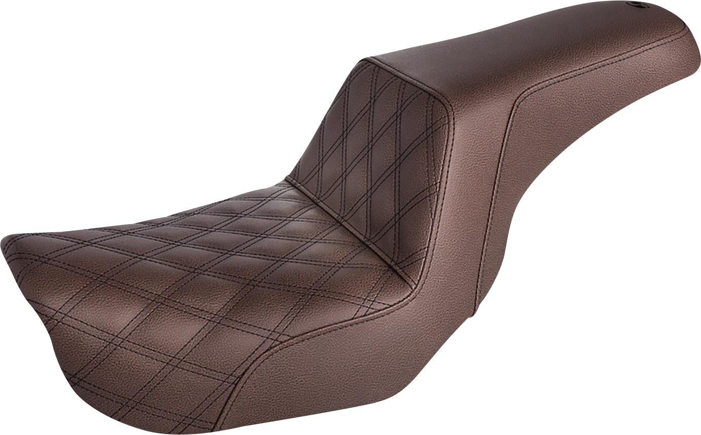 SADDLEMEN Step-Up Seat - Front Lattice Stitch - Brown - FXD 806-04-172BR