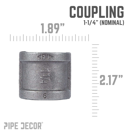 1 1/4 in. Black Coupling