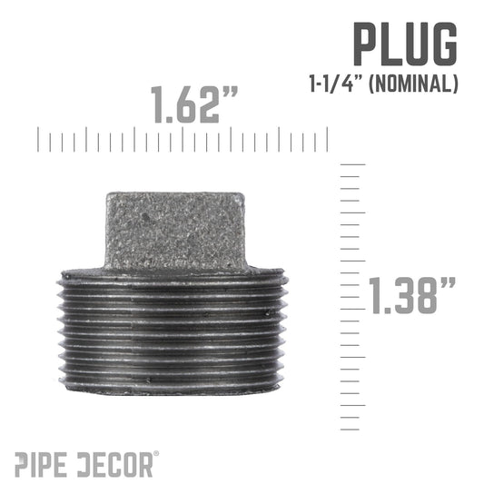 1 1/4 in. Black Plug
