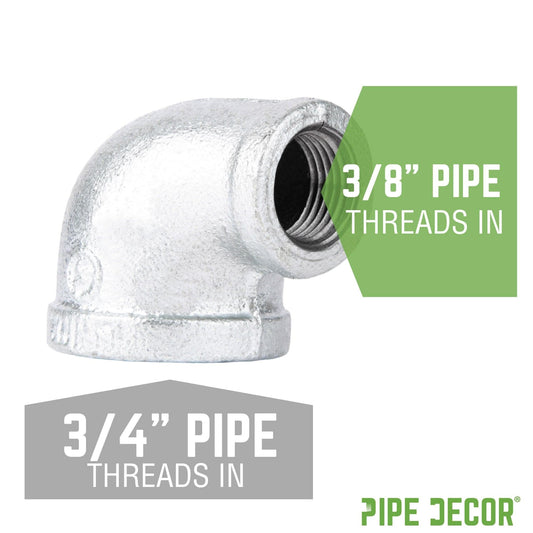 3/4 in. x 3/8 in. Galvanized Iron Reducing Elbow