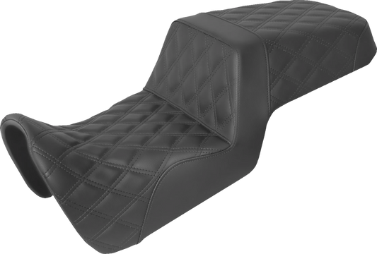 SADDLEMEN Step Up Seat - Full Lattice Stitch - Black 821-34-175