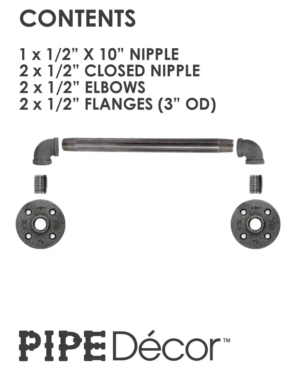 1/2 in. x 10 in. Barn Door Handle - 14.5 in. L