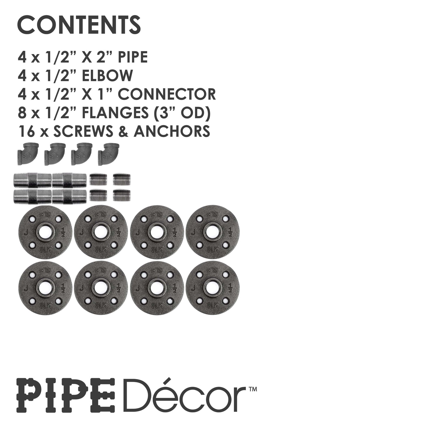 1/2 in. x 3.75 in. Double Flange Shelf Bracket, 4 Pack