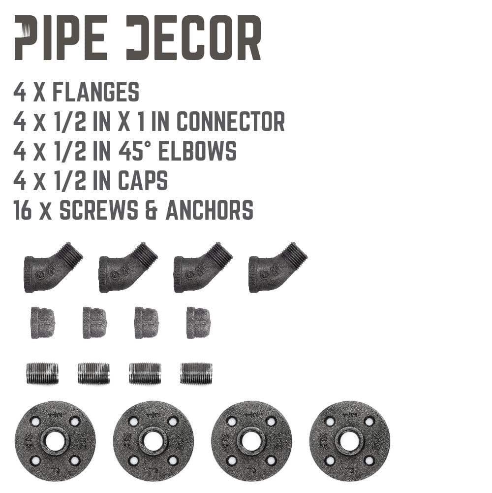 Wall Hook 4 Pack By PIPE DECOR