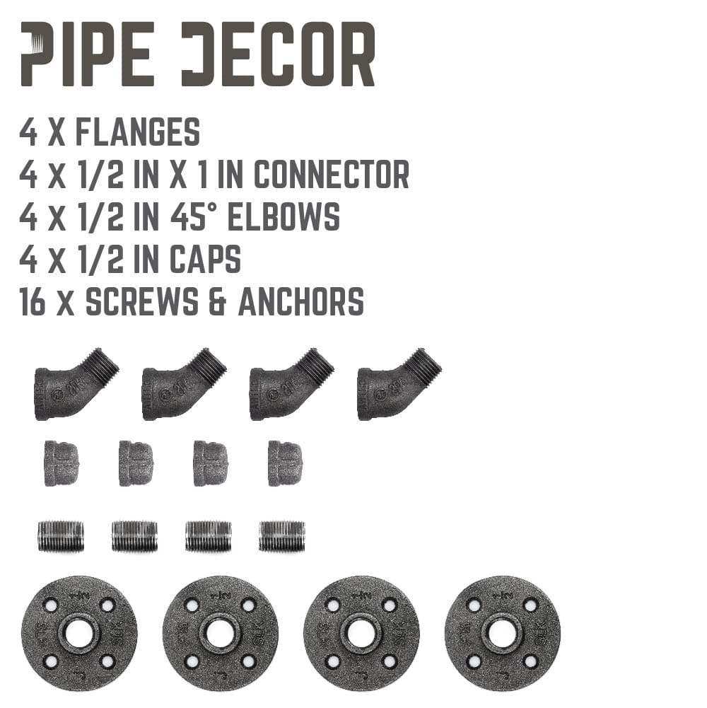 Wall Hook 4 Pack By PIPE DECOR