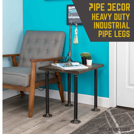 1 in. x 18 in. Round Flange Pipe Table Legs - 4 Pack