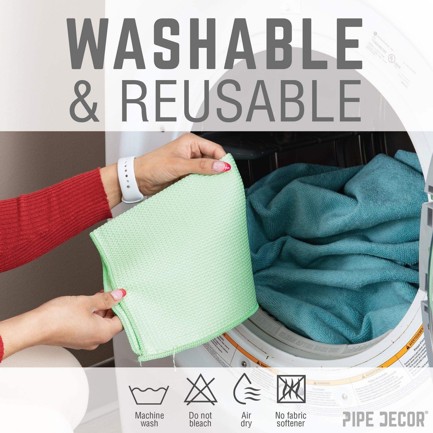 Microfiber Cleaning Cloth, Multi-purpose Lint-Free Towels, 12-Pack