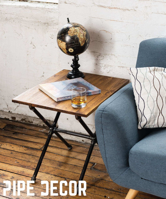 Criss Cross End Table By PIPE DECOR
