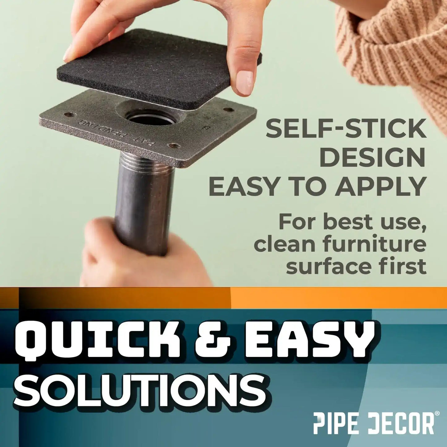 Heavy Duty Square Felt Pad for 1 in. Pipe Floor Flange, 3.5 in. x 3.5 in. (4-Pack)