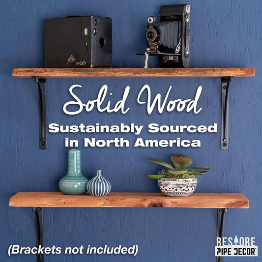 RESTORE Sunset Cedar 24 in. Live Edge Wood Shelf (Wood Only)