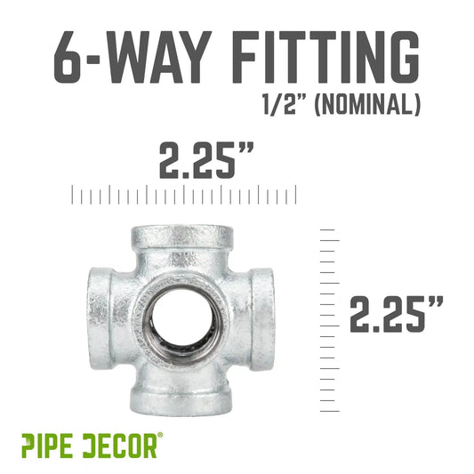 1/2 in. Galvanized 6-Way Fitting