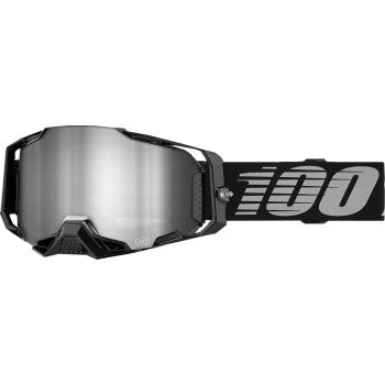 100% Armega Goggle - Black - Silver Mirror Lens 50005-00030