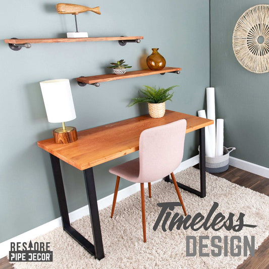 Skyline Sunset Cedar Solid Wood Desk with 28 in. Landscape Legs