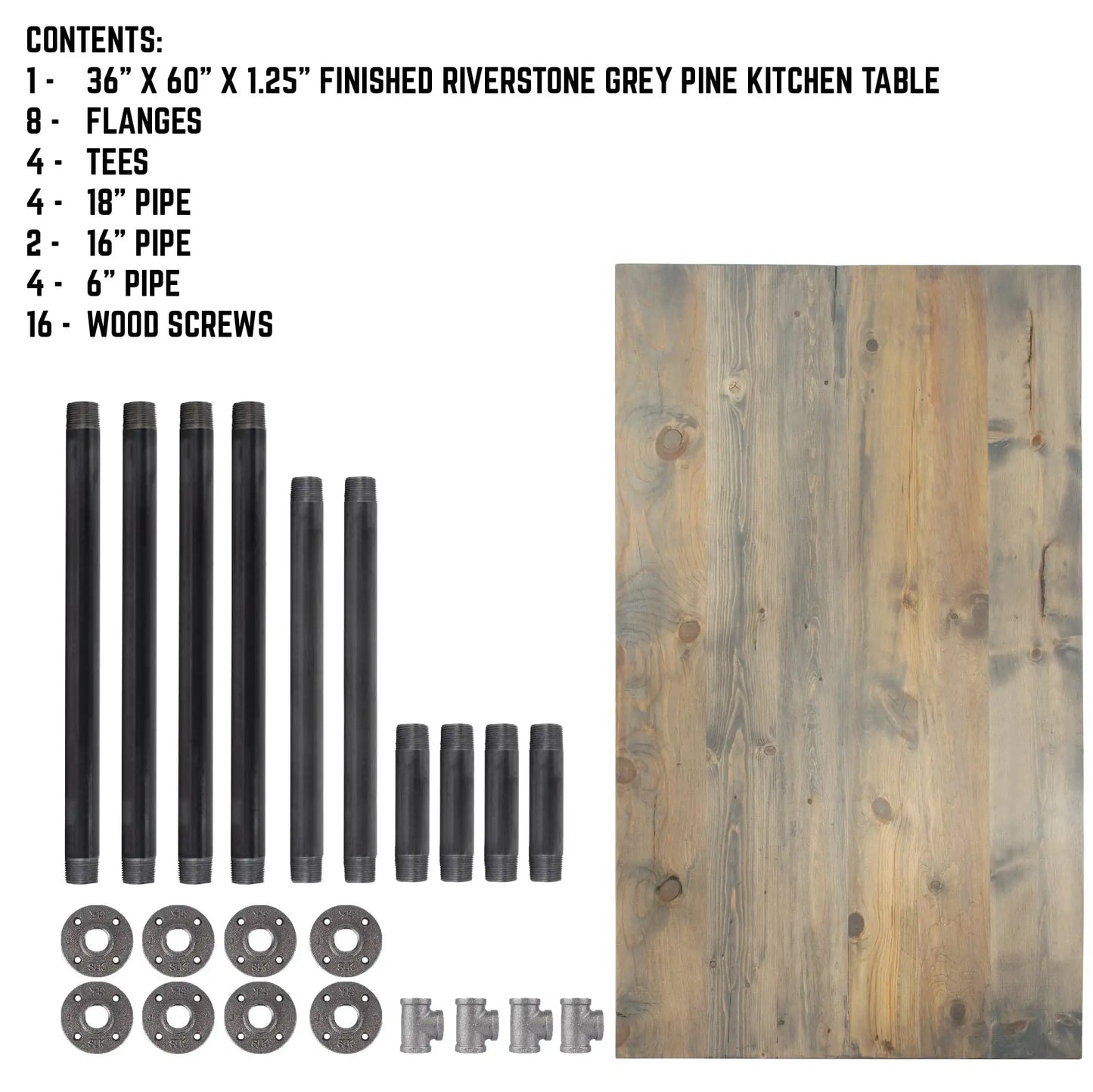 RESTORE Riverstone Grey Solid Wood Dining Table
