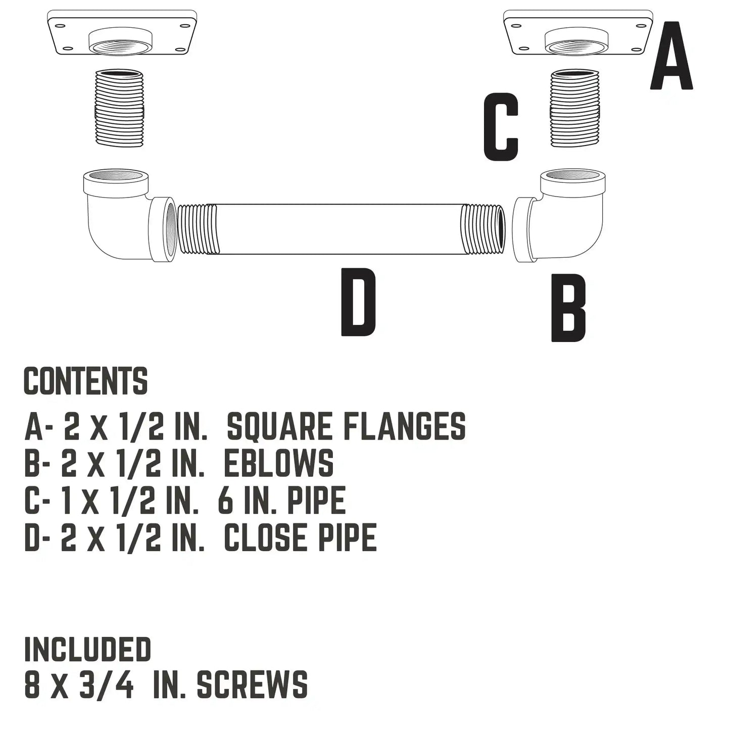 1/2 in. Square Barn Door Handle – 10.5 in. L