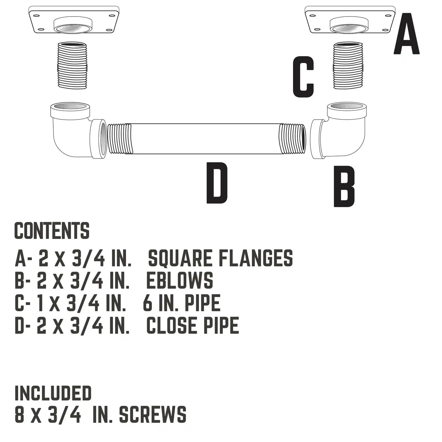 3/4 in. Square Barn Door Handle - 11 in. L
