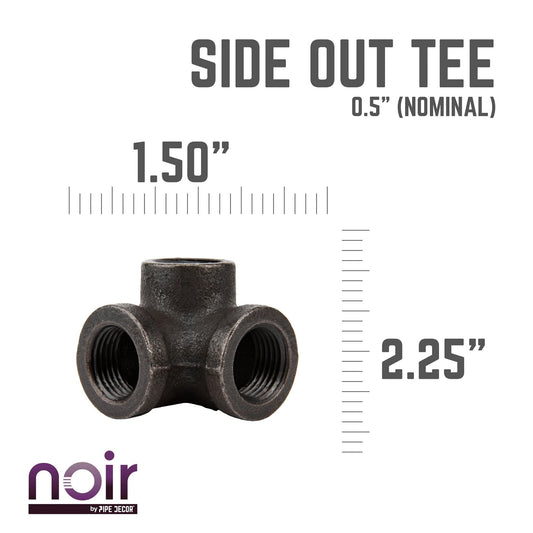 1/2 in. Prefinished Matte Black Side Outlet Tee