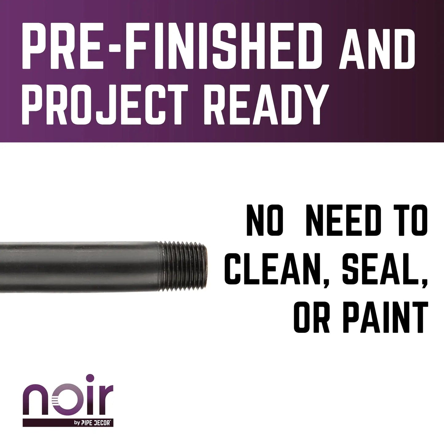 1/2 in. x 30 in. Prefinished Matte Black Pipe